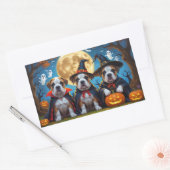 Bullmastiff Honden Pompoen Halloween Grappig Rechthoekige Sticker (Envelop)
