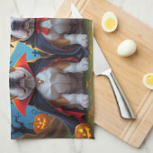 Bullmastiff Honden Pompoen Halloween Grappig Theedoek (Quarter Fold)