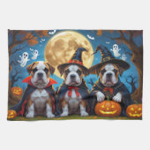 Bullmastiff Honden Pompoen Halloween Grappig Theedoek (Horizontaal)