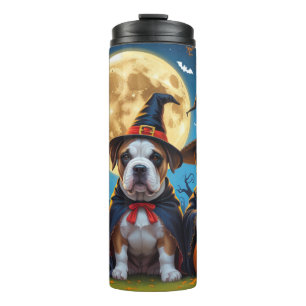 Bullmastiff Honden Pompoen Halloween Grappig Thermosbeker
