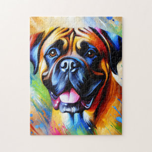 Bullmastiff Hondenportret Acryl Kunstprint Hond Legpuzzel