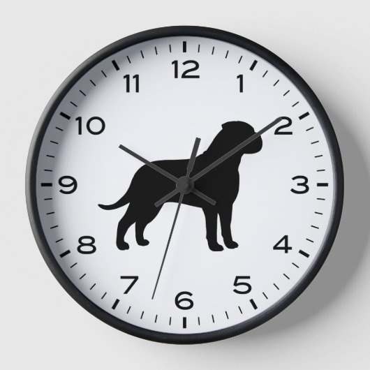 Bullmastiff Hondenras Silhouette Clock (Voorkant)