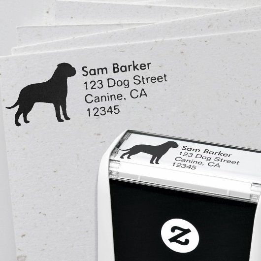 Bullmastiff Hondenras Silhouette Return-adres Zelfinktende Stempel