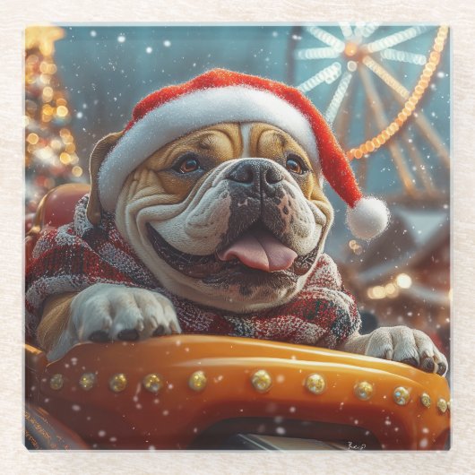 Bullmastiff Hondenroller Onderzetter Kerst (Voorkant)