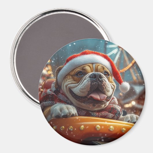 Bullmastiff Hondenroller Onderzetter Kerst Magneet (Voorkant / Achterkant)