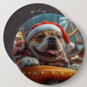 Bullmastiff Hondenroller Onderzetter Kerst Ronde Button 6,0 Cm (Voorkant /achterkant)
