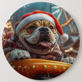 Bullmastiff Hondenroller Onderzetter Kerst Ronde Button 6,0 Cm (Voorkant)