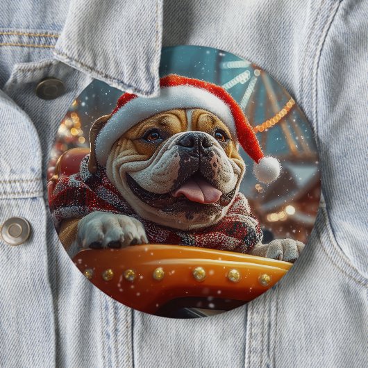 Bullmastiff Hondenroller Onderzetter Kerst Ronde Button 6,0 Cm (In situ)