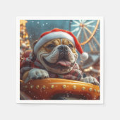 Bullmastiff Hondenroller Onderzetter Kerst Servet (Voorkant)