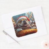 Bullmastiff Hondenroller Onderzetter Kerst Vierkante Sticker (Envelop)
