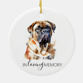 Bullmastiff huisdier hond waterverf Kerstmis Keramisch Ornament