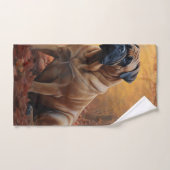 Bullmastiff in herfstbladeren Herfst Inspire Bad Handdoek (Handdoek)