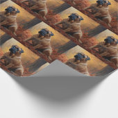 Bullmastiff in herfstbladeren Herfst Inspire Cadeaupapier (Hoek)