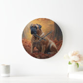Bullmastiff in herfstbladeren Herfst Inspire Grote Klok (Huis)