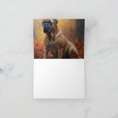 Bullmastiff in herfstbladeren Herfst Inspire Kaart (Binnen)