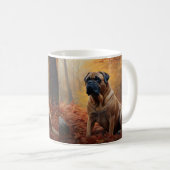 Bullmastiff in herfstbladeren Herfst Inspire Koffiemok (Voorkant rechts)