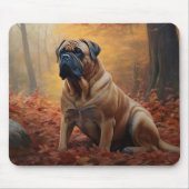 Bullmastiff in herfstbladeren Herfst Inspire Muismat (Voorkant)