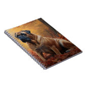 Bullmastiff in herfstbladeren Herfst Inspire Notitieboek (Rechterzijde)