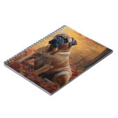 Bullmastiff in herfstbladeren Herfst Inspire Notitieboek (Linkerzijde)