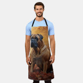 Bullmastiff in herfstbladeren Herfst Inspire Schort (Gedragen)