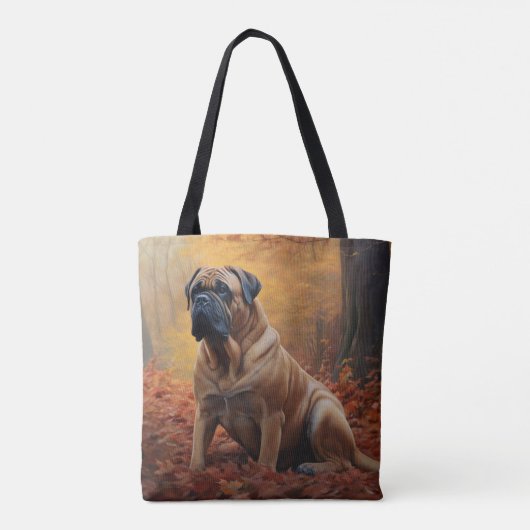 Bullmastiff in herfstbladeren Herfst Inspire Tote Bag (Achterkant)