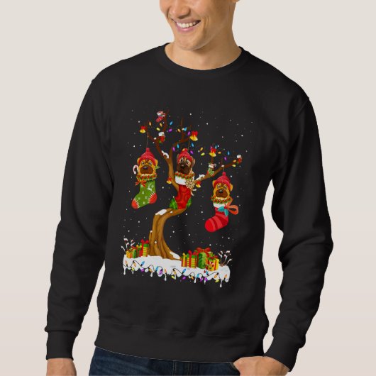 Bullmastiff In Sokken Kerstmis Trui (Voorkant)