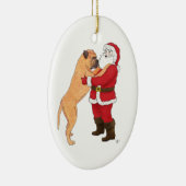 Bullmastiff Jowly kerstgroet Keramisch Ornament (Rechts)