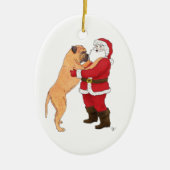 Bullmastiff Jowly kerstgroet Keramisch Ornament (Voorkant)