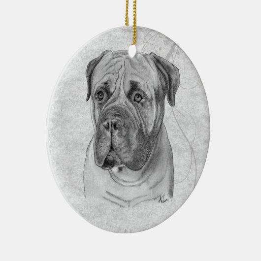 Bullmastiff Keramisch Ornament (Rechts)