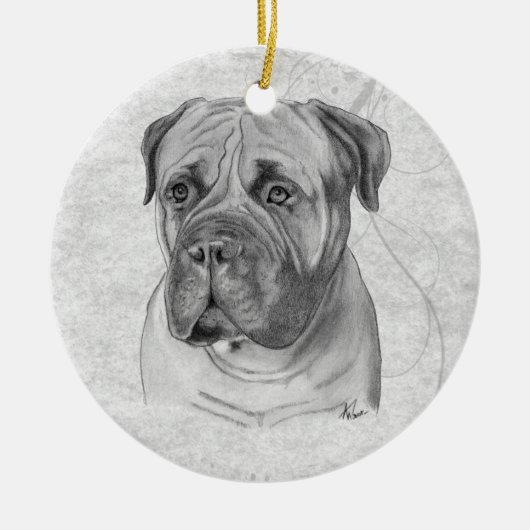 Bullmastiff Keramisch Ornament (Voorkant)
