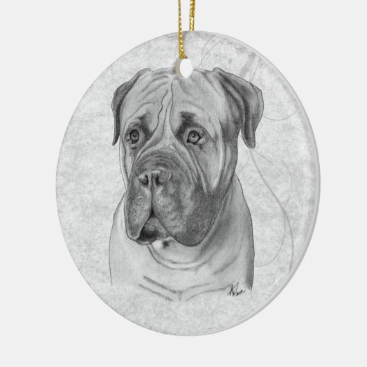 Bullmastiff Keramisch Ornament (Links)