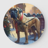 Bullmastiff Kerst Feestelijke Periode Grote Klok (Voorkant)