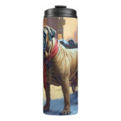 Bullmastiff Kerst Feestelijke Periode Thermosbeker (Voorkant)