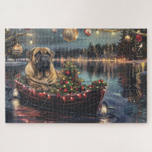 Bullmastiff Kerst Feestelijke Reis Legpuzzel