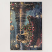 Bullmastiff Kerst Feestelijke Reis Legpuzzel (Verticaal)