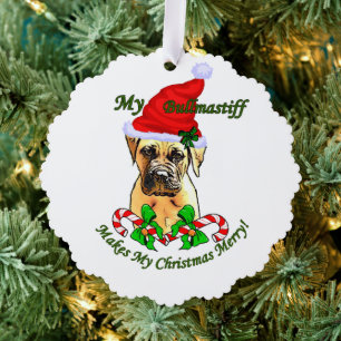 Bullmastiff kerstcadeautjes ornament kaart
