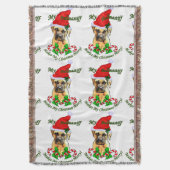 Bullmastiff kerstfeest deken (Voorkant Verticaal)