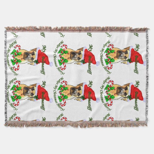 Bullmastiff kerstfeest deken (Voorkant)