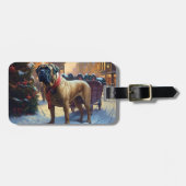 Bullmastiff Kerstfeest Seizoen Bagagelabel (Voorkant horizontaal)