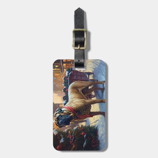 Bullmastiff Kerstfeest Seizoen Bagagelabel (Voorkant verticaal)