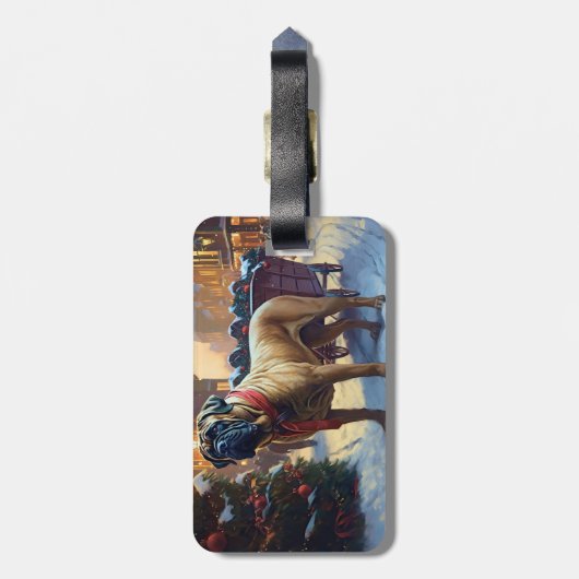 Bullmastiff Kerstfeest Seizoen Bagagelabel (Achterkant verticaal)