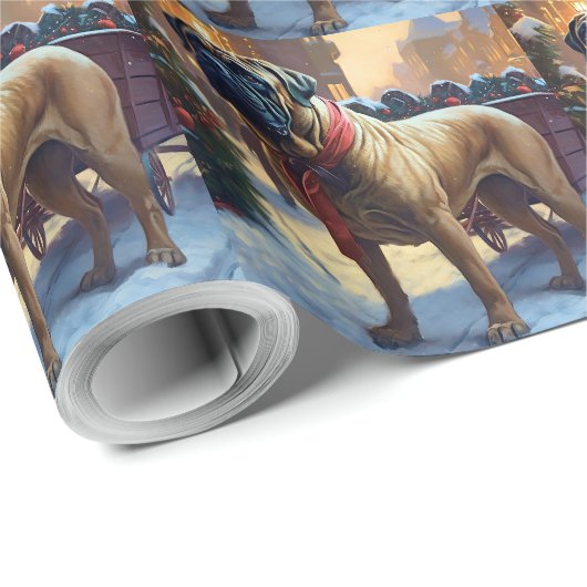 Bullmastiff Kerstfeest Seizoen Cadeaupapier (Rol Hoek)