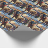 Bullmastiff Kerstfeest Seizoen Cadeaupapier (Hoek)