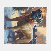 Bullmastiff Kerstfeest Seizoen Fleece Deken (Voorkant (Horizontaal))