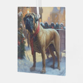 Bullmastiff Kerstfeest Seizoen Glas Ornament (Voorkant links)