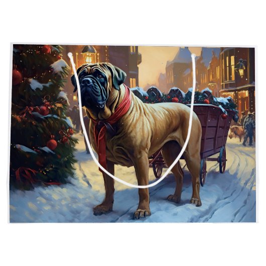 Bullmastiff Kerstfeest Seizoen Groot Cadeauzakje (Achterkant)