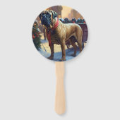 Bullmastiff Kerstfeest Seizoen Handwaaier (Achterkant)