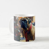 Bullmastiff Kerstfeest Seizoen Koffiemok (Voorkant links)