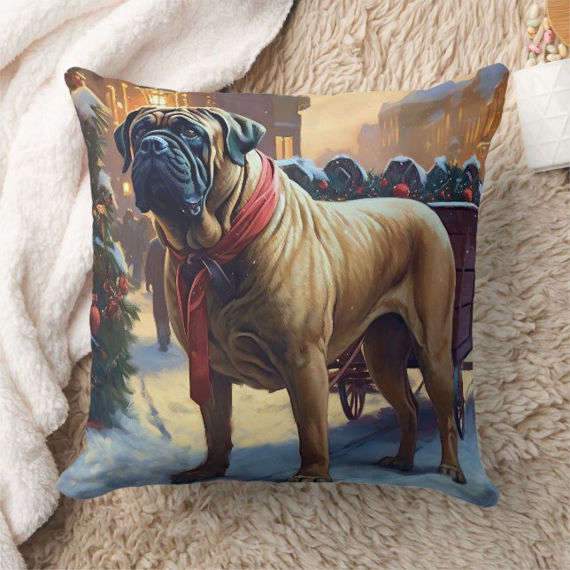 Bullmastiff Kerstfeest Seizoen Kussen (Deken)