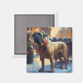 Bullmastiff Kerstfeest Seizoen Magneet (Voorkant / Achterkant)